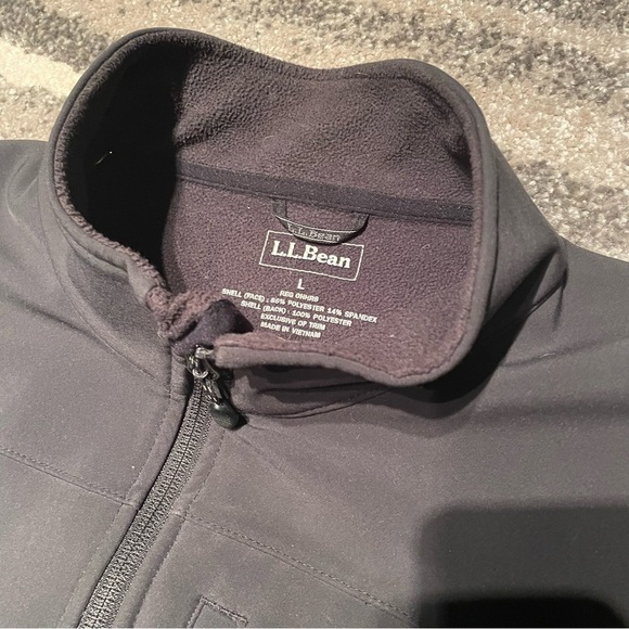 LL bean charcoal/black shell  jacket sz large - Picture 2 of 3